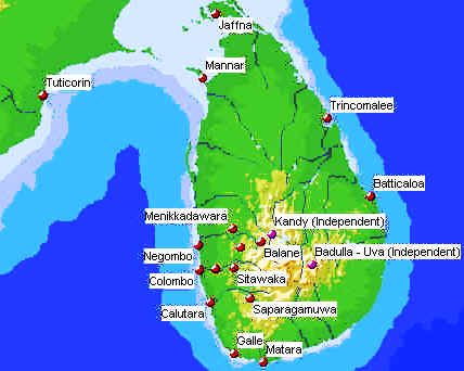 Portuguese forts in Ceylon.